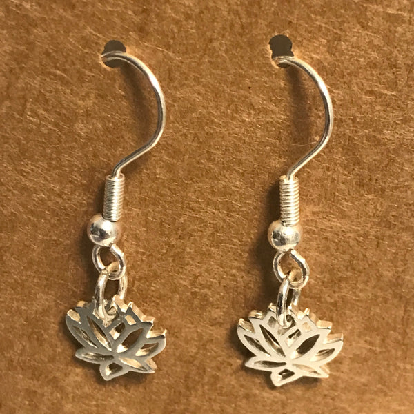 Sterling silver lotus blossom earrings