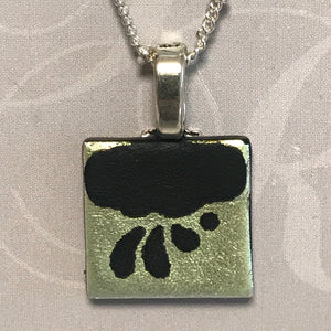 Etched glass pendant/necklace - 006