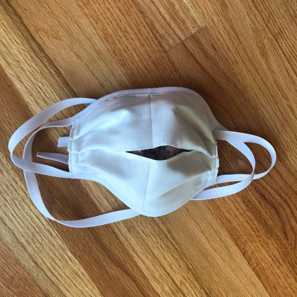 Option F:  Handmade face mask with filter pocket and sturdy and flexible full length nose piece