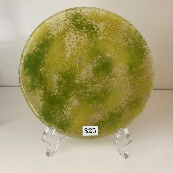 Round fused glass plate 003 - 5" diameter