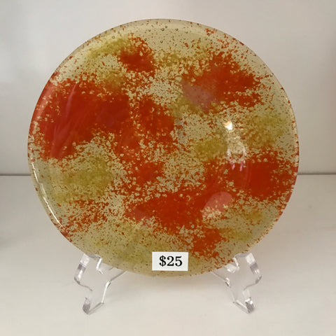 Round fused glass plate 002 - 5" diameter