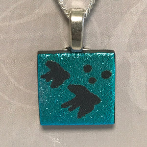 Etched glass pendant/necklace - 002